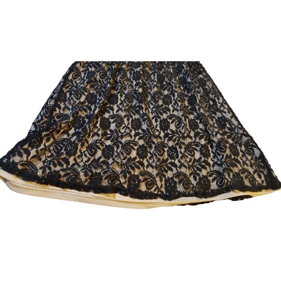 Pinky Ivory Black‎ Lace Crew Neck Sleeveless Mini Fit & Flare Dress Women Size M - Picture 4 of 14